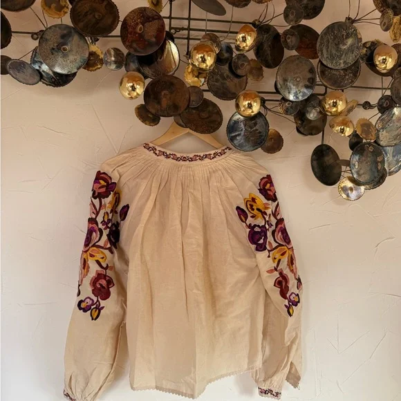 Ulla Johnson Embroidered Cream Blouse - Picture 3 of 6